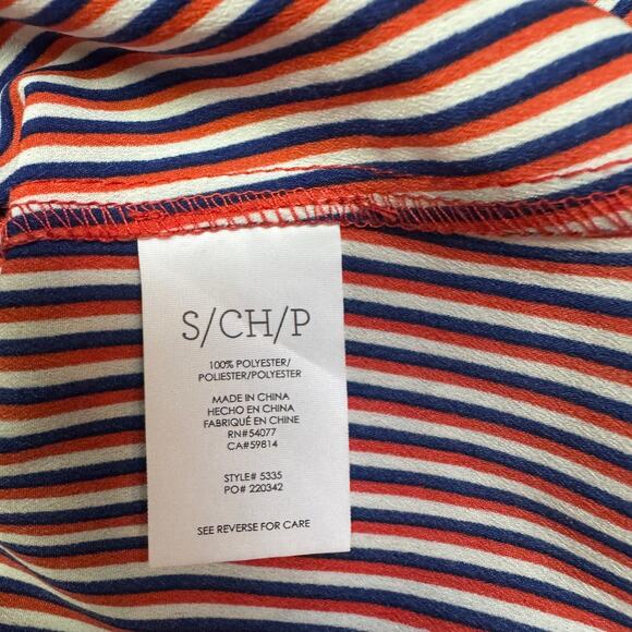 Cabi Women Stripes Blouse Small Red Blue White Long Sleeve Resortwear Valentines - Picture 5 of 13